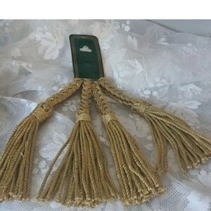 Braided Rope Tassel Napkin Ring Holders Shiny GOLD Hand Made New In Package 4